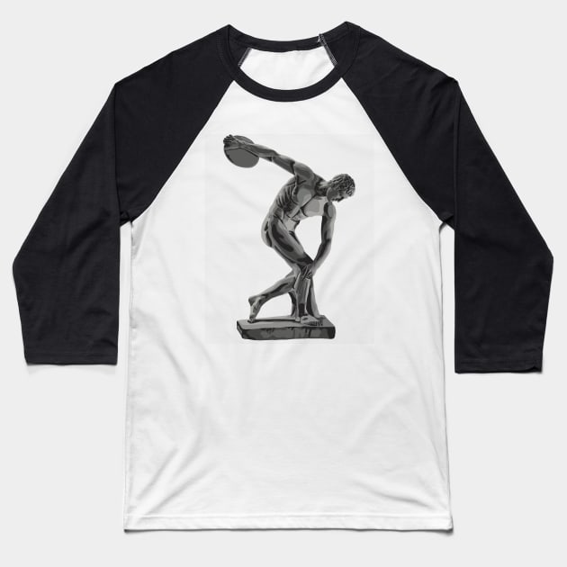 The Discus Thrower Baseball T-Shirt by Slightly Unhinged